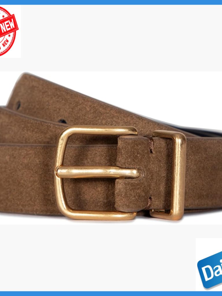 1 Inch Suede Belt With Metal Loop, Casual Fashion Accessory For Everyday Wear